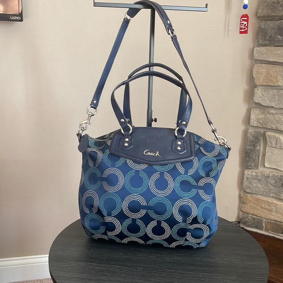 Coach Ashley Dotted OP ART North South Satchel Shoulder Bag - Picture 3 of 14